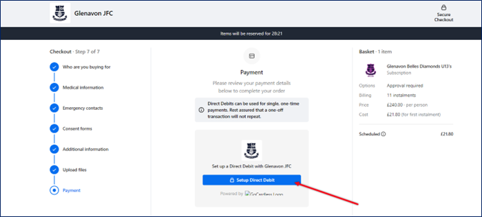 Setup Direct Debit
