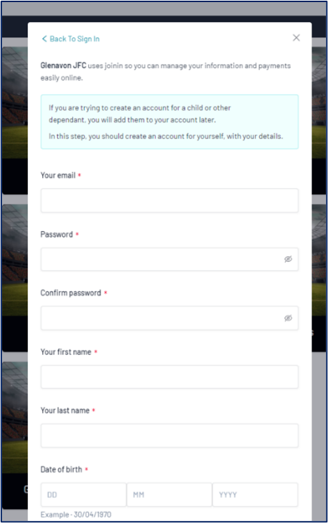 Account Details Form